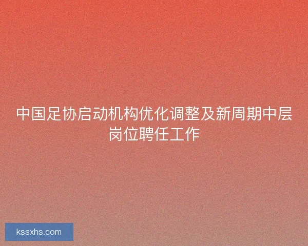 中国足协启动机构优化调整及新周期中层岗位聘任工作