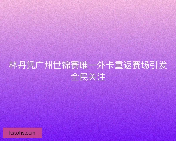 林丹凭广州世锦赛唯一外卡重返赛场引发全民关注 林丹凭广州世锦赛唯一外卡重返赛场引发全民关注